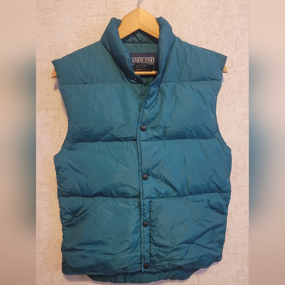 Lands' End Unisex Teal Puffer Vest